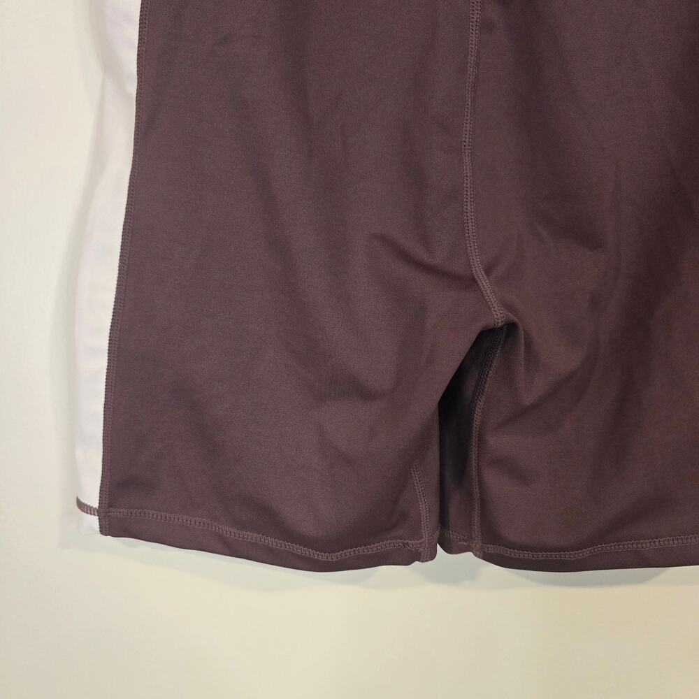 Women's Wilo The Label Brown & Tan Athletic Biker Shorts | Size Large - Picture 6 of 8